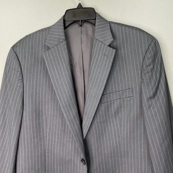 Lauren Ralph Lauren Sport Coat Mens 42R Stripe Gray Blazer Suit Jacket 100% Wool - Picture 2 of 11